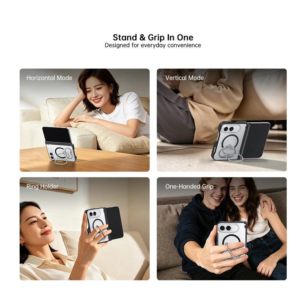 Shockproof MagSafe Case with Rotating Ring Stand for iPhone Duo
