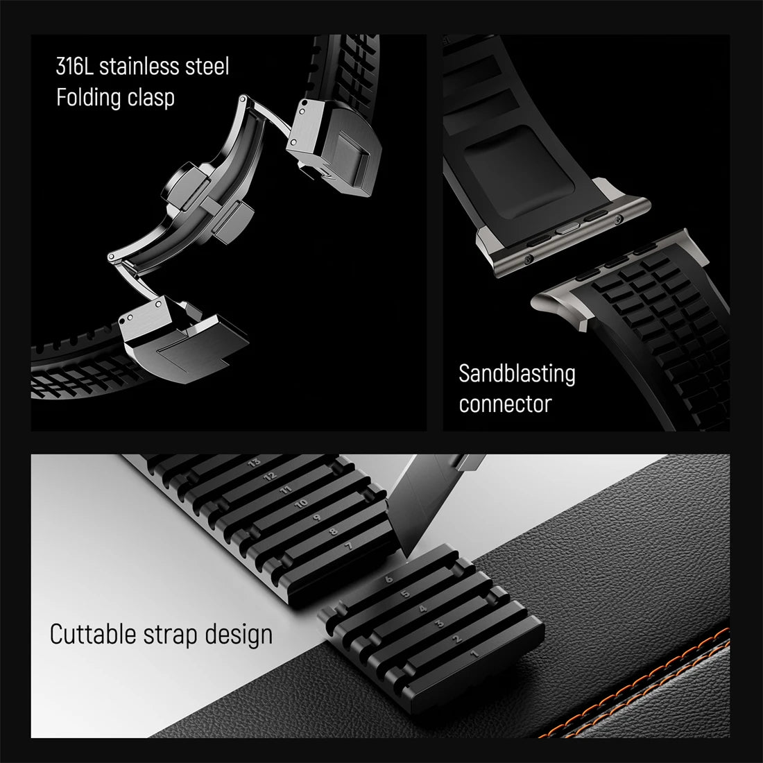 Soft Silicone Apple Watch Band with Elegant Butterfly Clasp