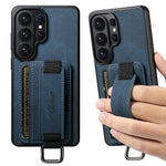 Samsung Galaxy S26 Ultra Lychee Grain Leather Case with Card Slots and Ring