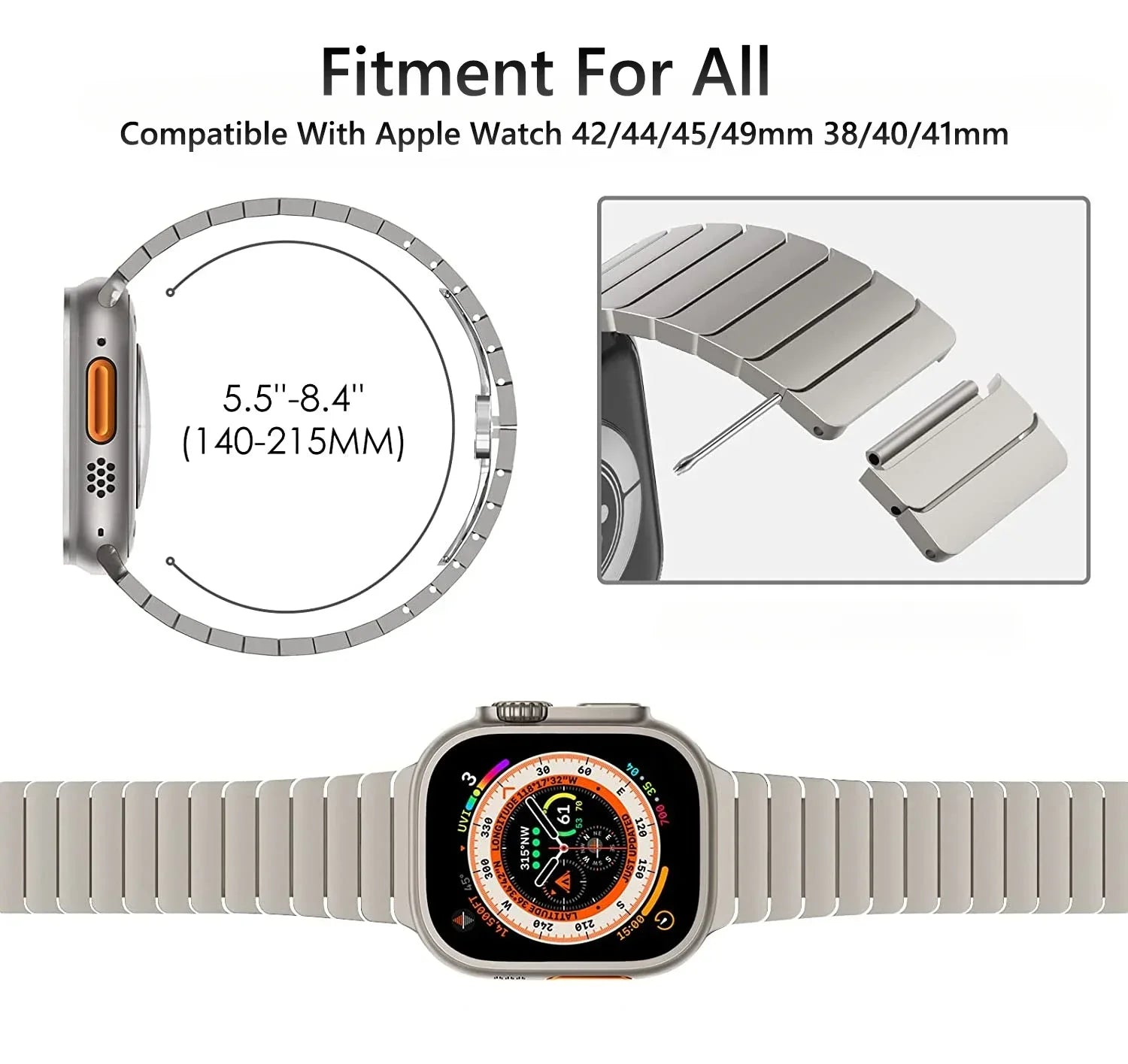 Stainless Steel Link Bracelet for Apple Watch