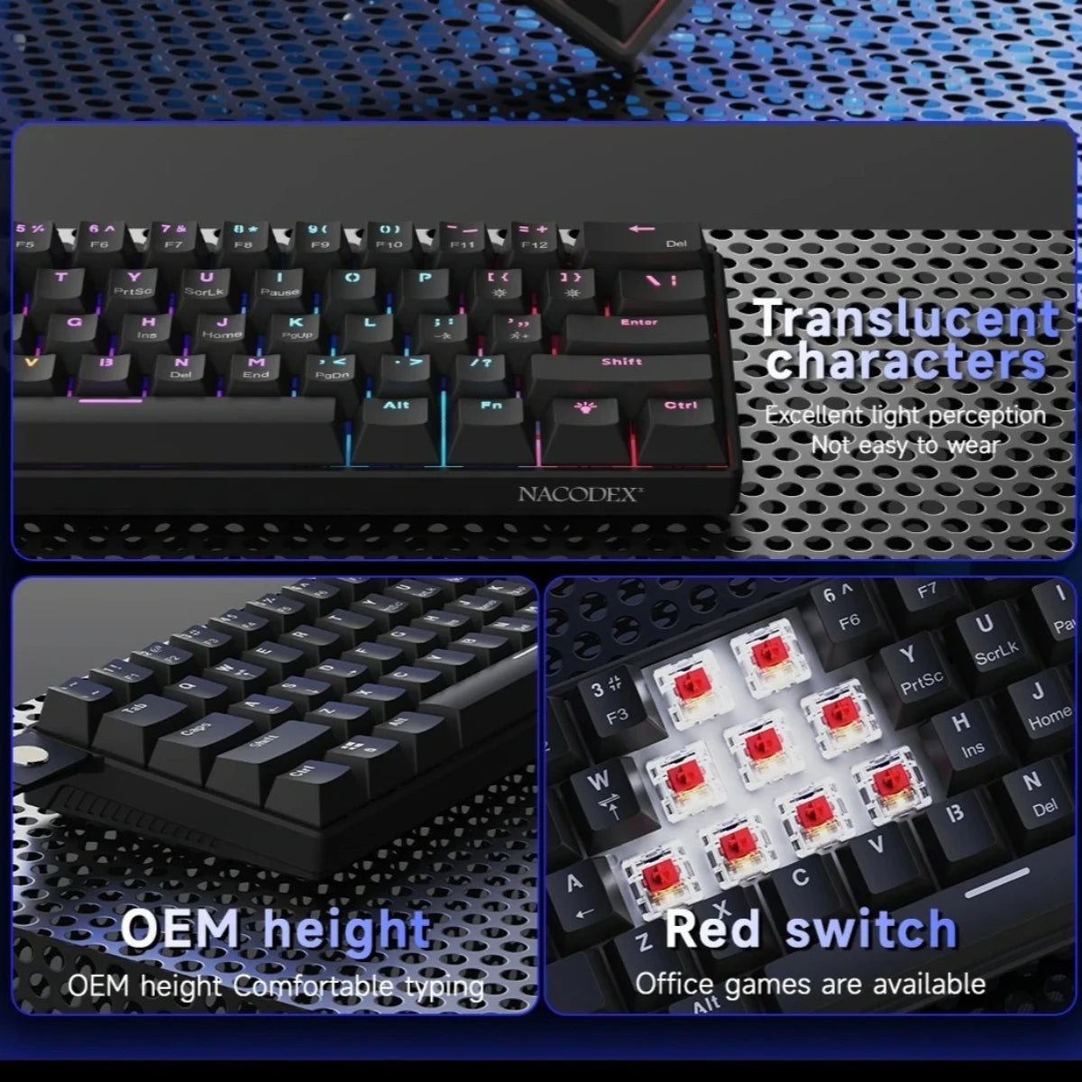 AJAZZ NK61 Hot-Swappable Mechanical Keyboard