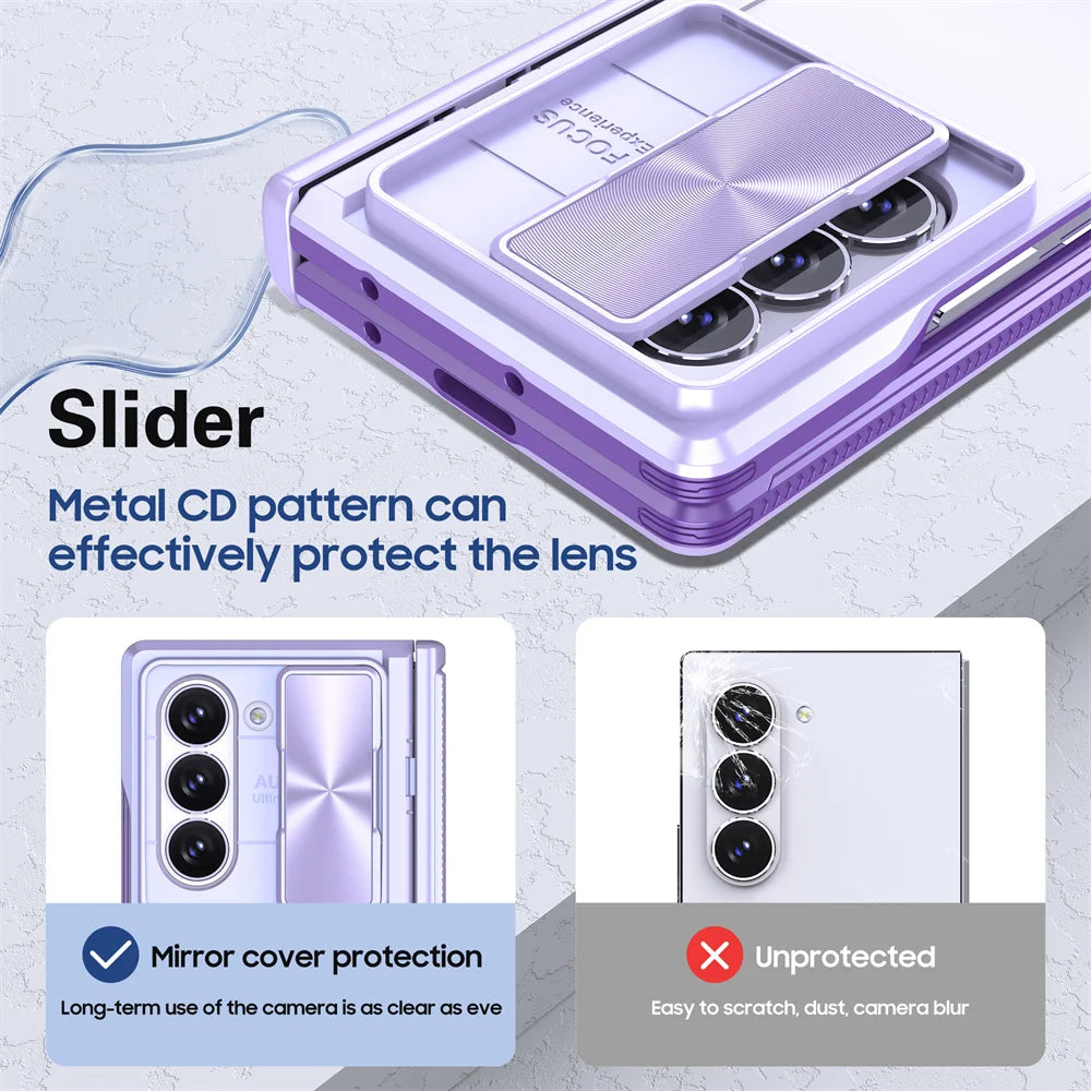 Shockproof Clear Acrylic Protective Phone Case with Hinge Protection for Samsung Z Fold 5