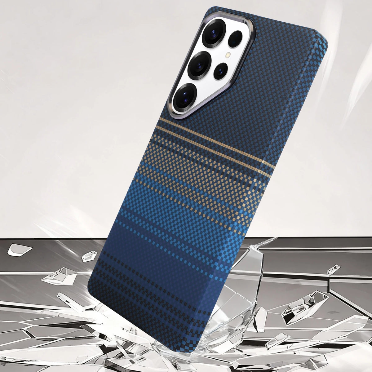 Carbon Fiber Textured Magnetic Case with Raised Camera Protection for Samsung Galaxy S23 Series