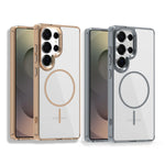 Luxury Magnetic Clear Case with Metal Camera Frame for Samsung Galaxy S24 Series
