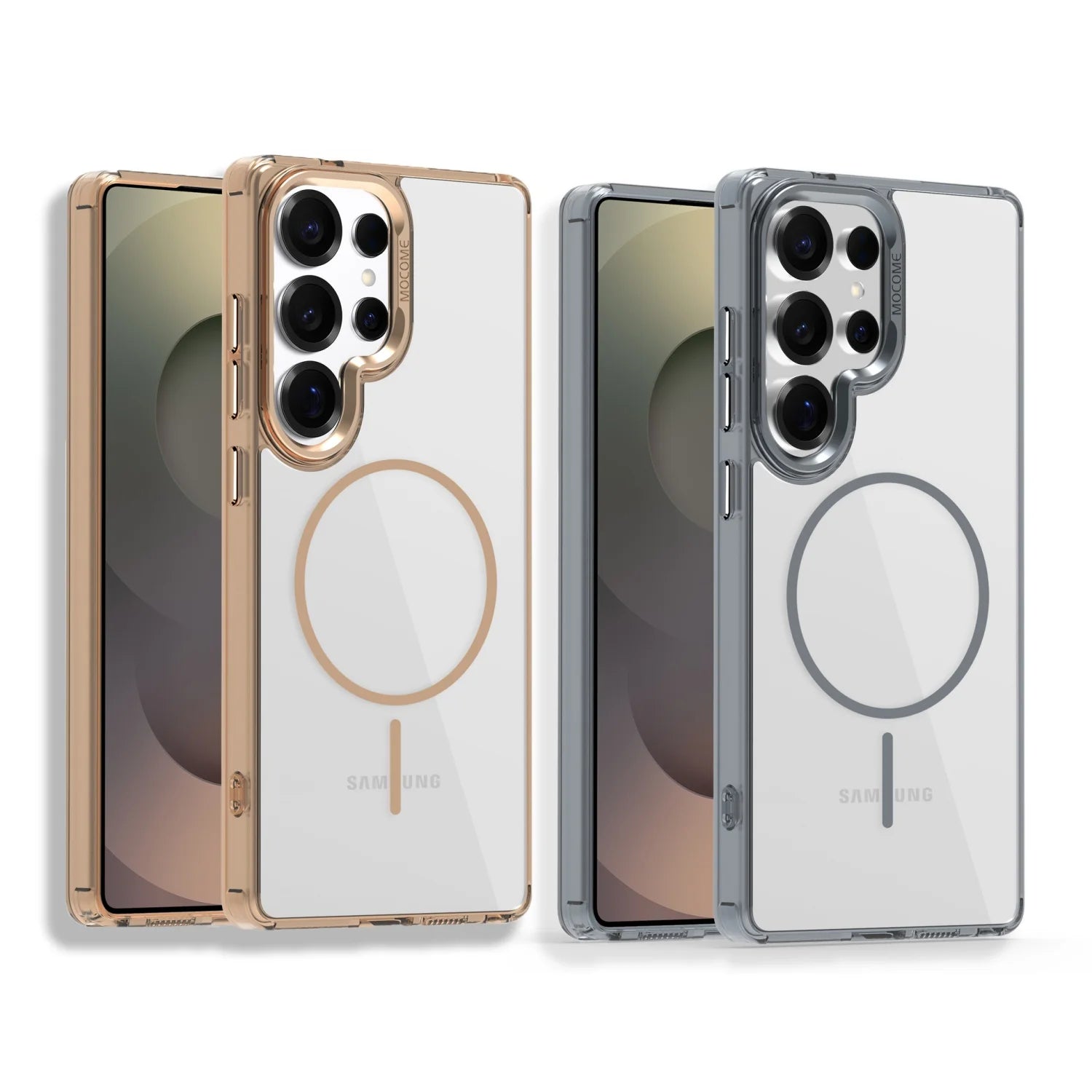 Luxury Magnetic Clear Case with Metal Camera Frame for Samsung Galaxy S24 Series