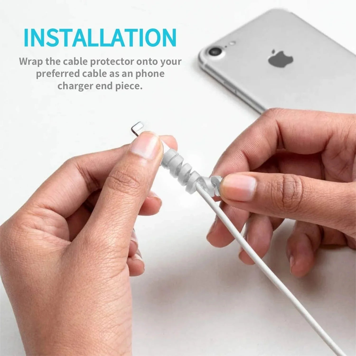 10-Pack Flexible Cable Protectors for Phone Chargers and Earbuds