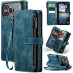 10-Card Leather Wallet Case with Detachable Lanyard for iPhone 18 Series