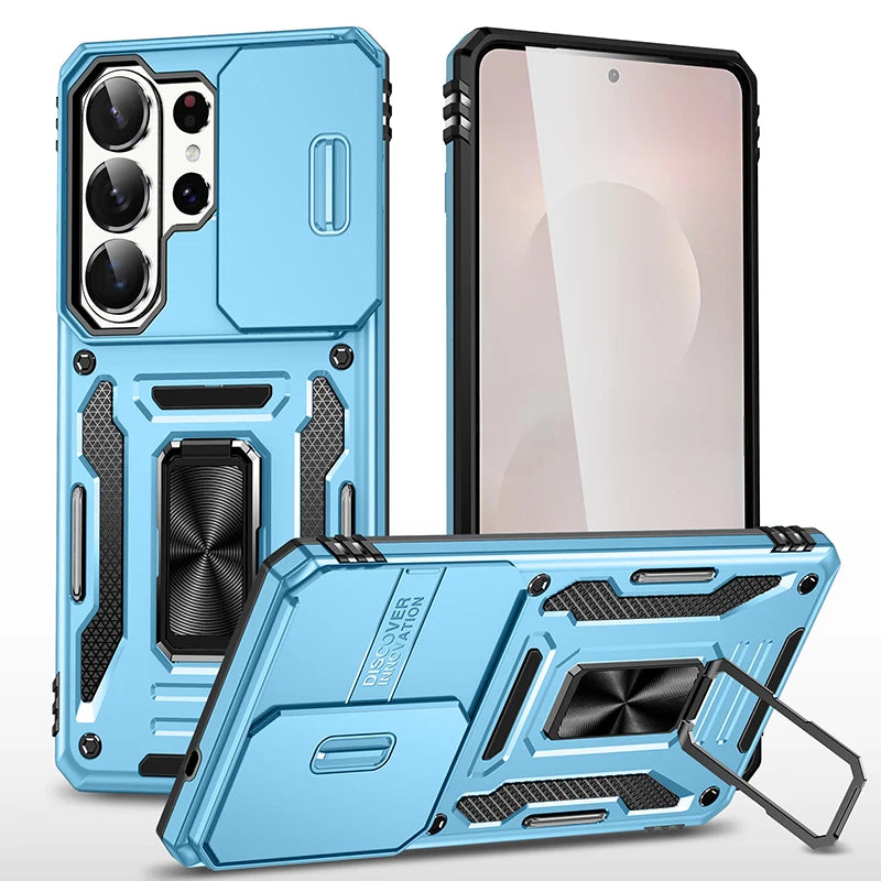Armor Shockproof Magnetic Case with Sliding Camera Window for Samsung Galaxy S26 Series