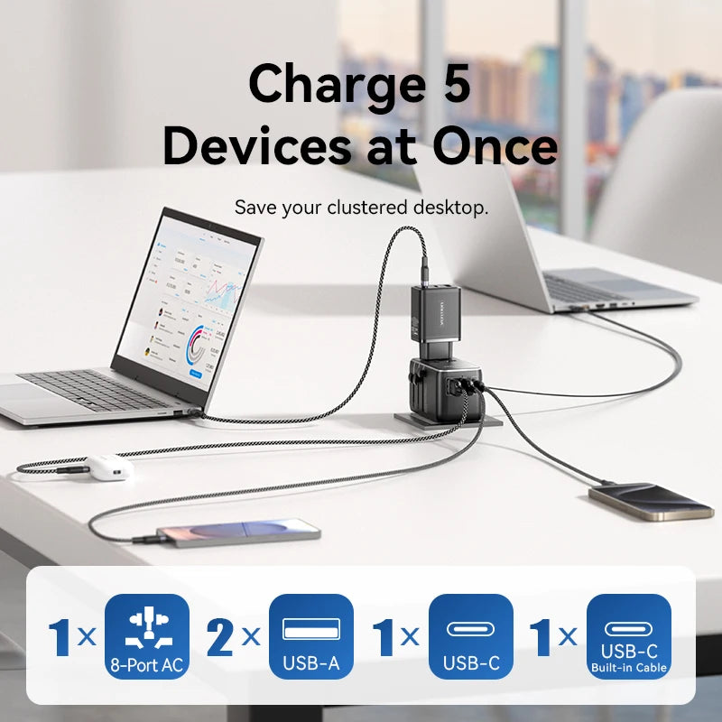 Vention 70W GaN Fast Charging USB-C Travel Adapter