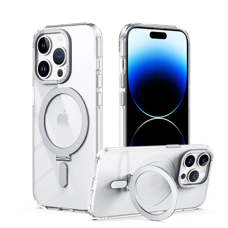 Premium Matte MagSafe Case with 360° Rotating Ring Holder for iPhone 15 Series