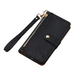 RFID Blocking Leather Zipper Wallet Phone Case with Wrist Strap for iPhone 17 Series