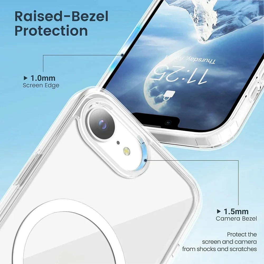 Shockproof Hybrid Clear MagSafe Case for iPhone 16e