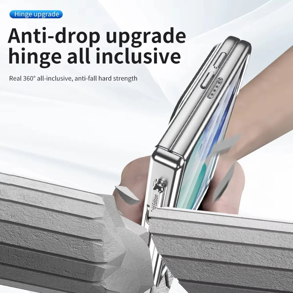 Clear Hinge Protection Case with Integrated Stylus Slot for iPhone Duo