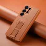 Samsung Galaxy S25 Series Magnetic Phone Case with Leather Wrist Strap