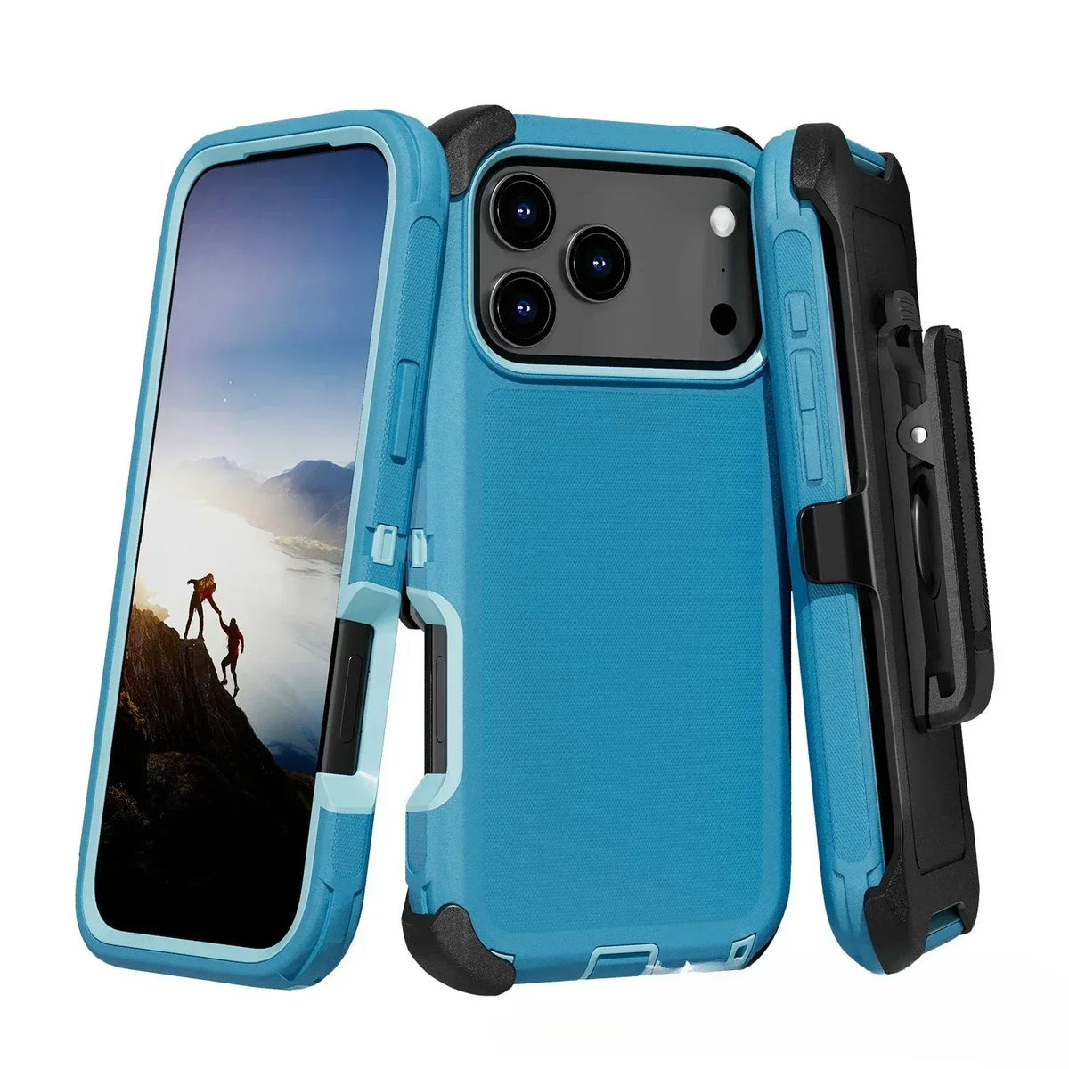 Shockproof Three-Layer Armor Case with Raised Camera Ring for iPhone 18 Series