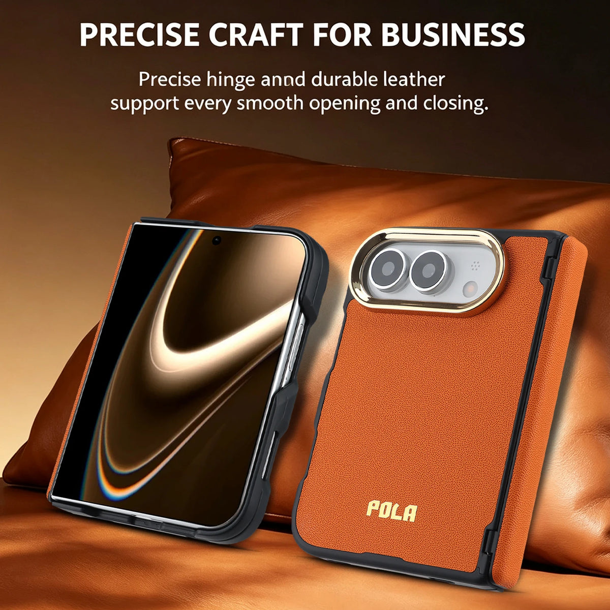 Leather MagSafe Case with Hinge Protection for iPhone Duo
