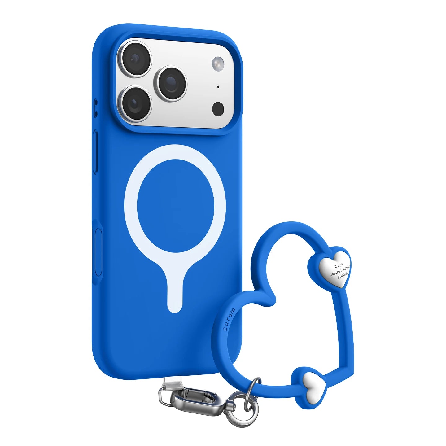 Shockproof Liquid Silicone MagSafe Case with Heart-Shaped Lanyard for iPhone 17 Series