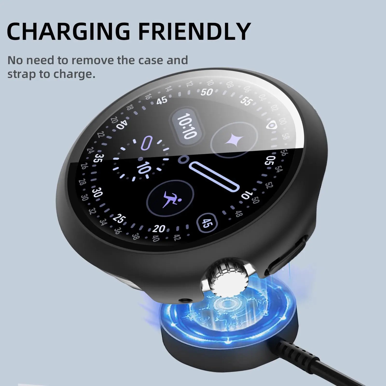 Google Pixel Watch 4 Bumper Case with Tempered Glass Screen Protector