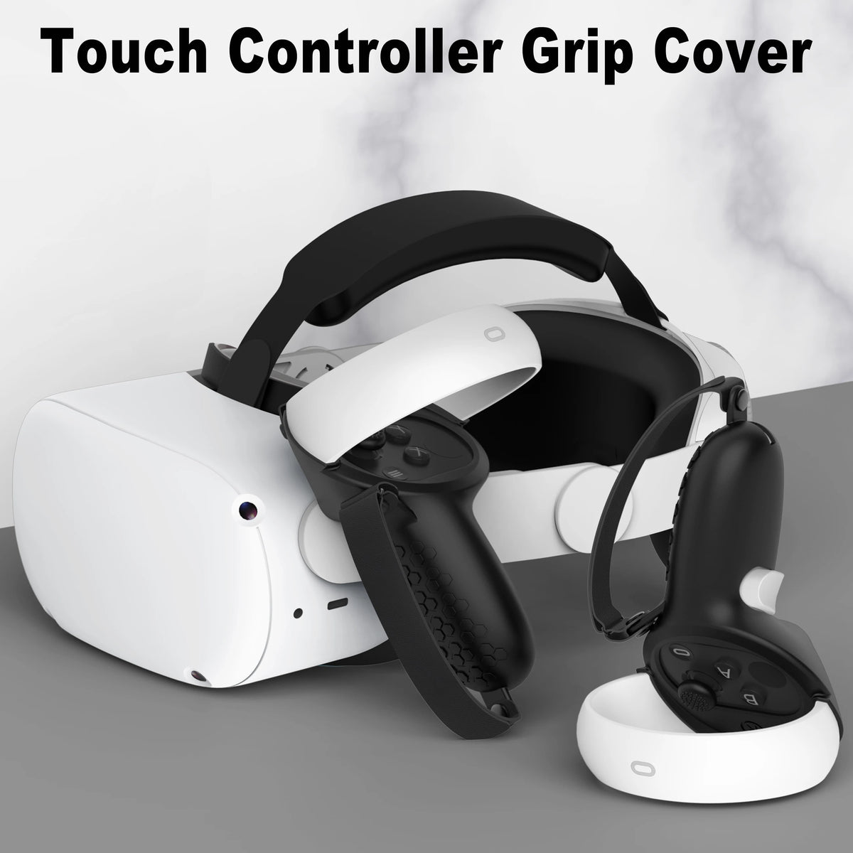 Meta Quest 2 Controller Silicone Grip Cover with Knuckle Strap