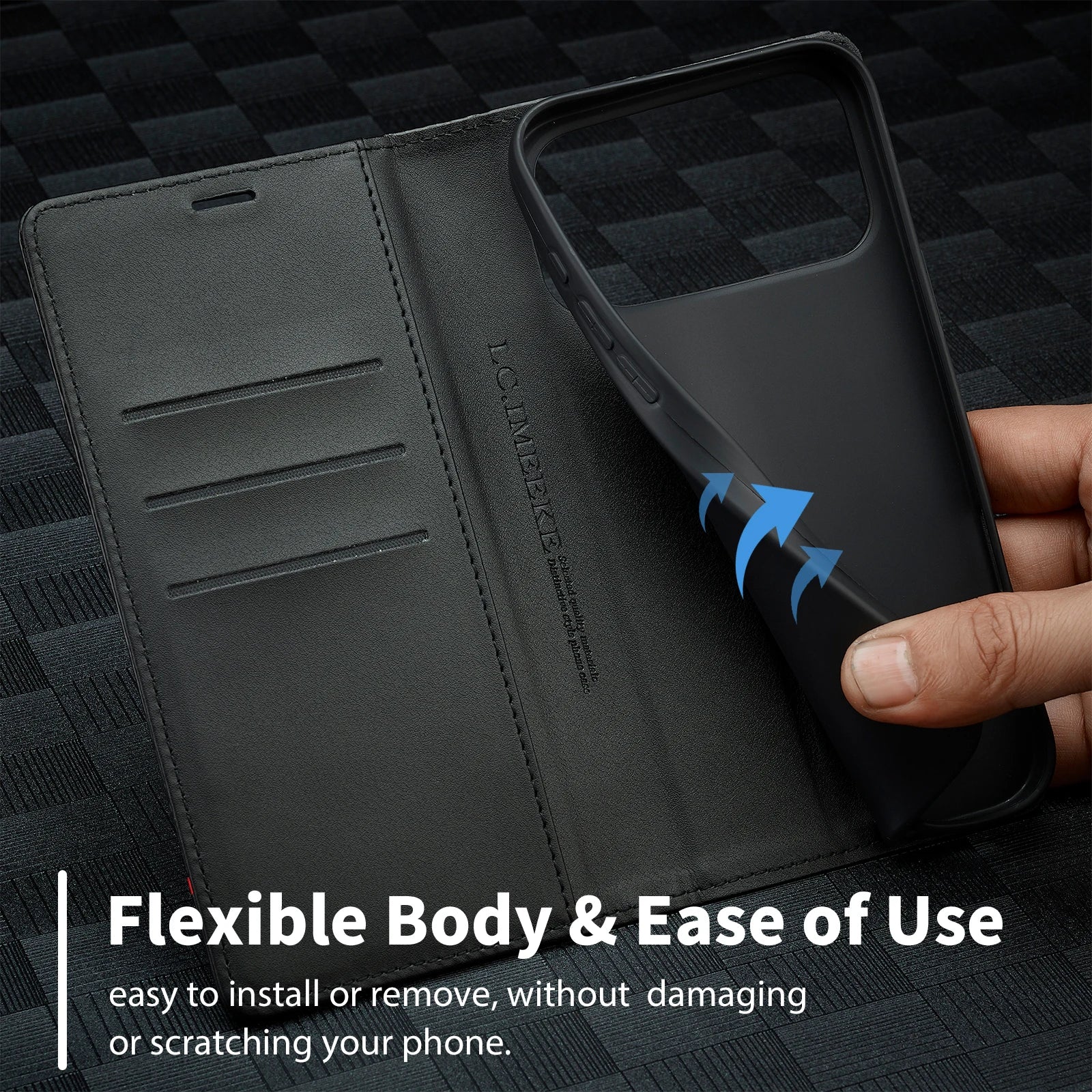 Carbon Fiber Pattern Leather Wallet Flip Case for iPhone 17 Series