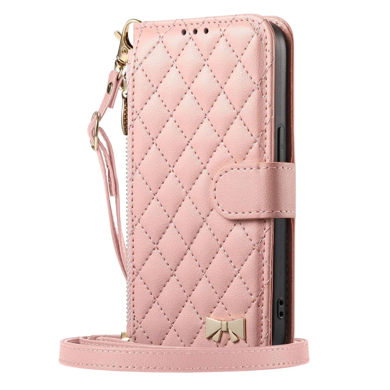 Crossbody Wallet Case Quilted Zip Pocket Card Holder for iPhone 17 Series
