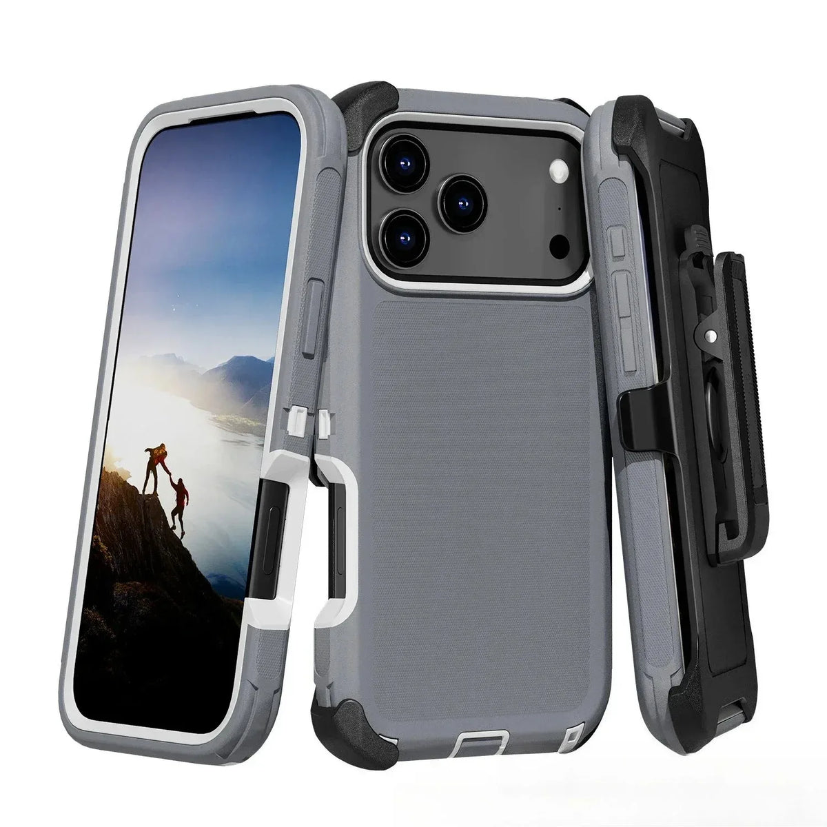Shockproof Three-Layer Armor Case with Raised Camera Ring for iPhone 18 Series