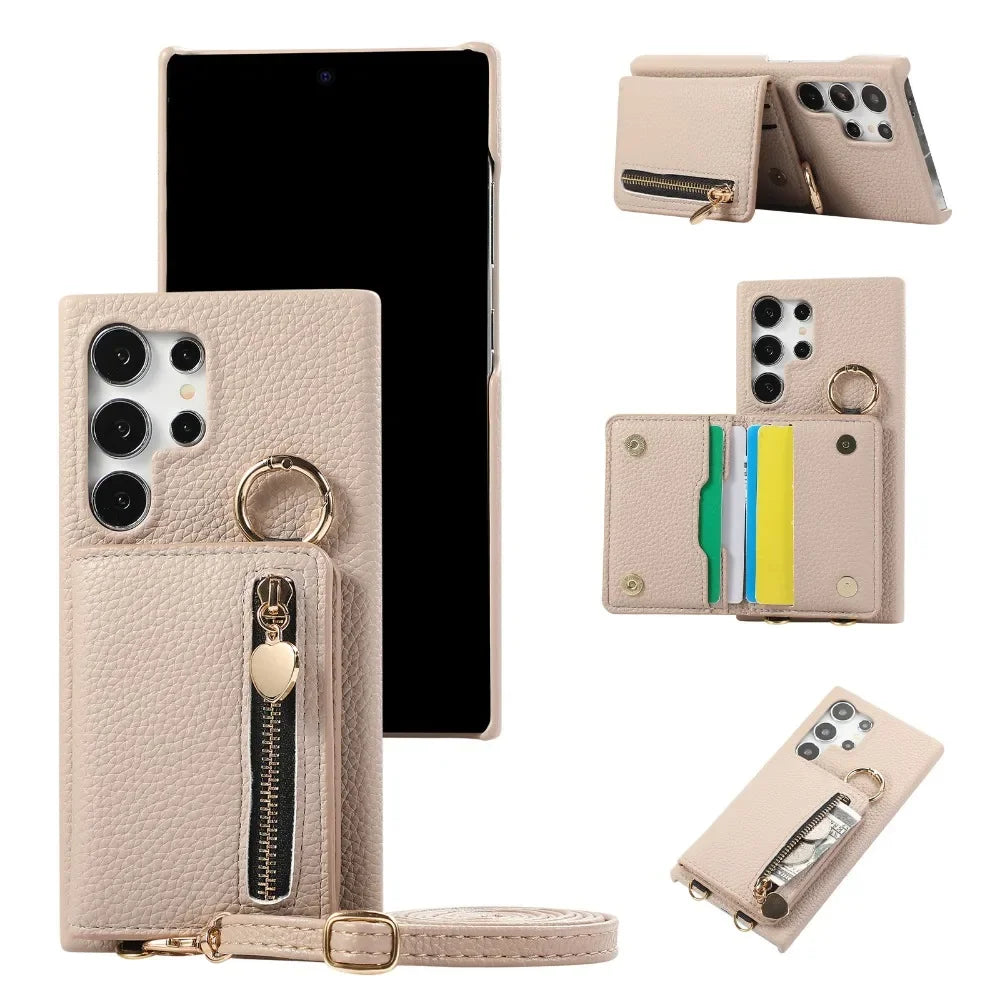 PU Leather Crossbody Wallet Case for Samsung Galaxy S24 Series