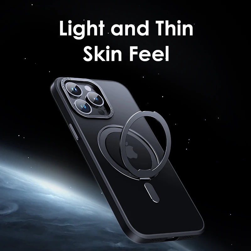 Premium Matte MagSafe Case with 360° Rotating Ring Holder for iPhone 15 Series