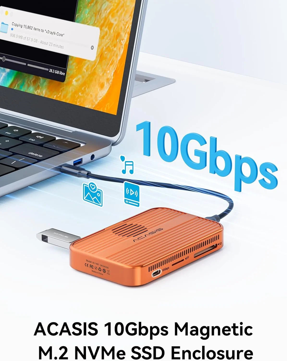 Acasis Magnetic 10Gbps USB-C Docking Station With M.2 NVMe SSD Enclosure
