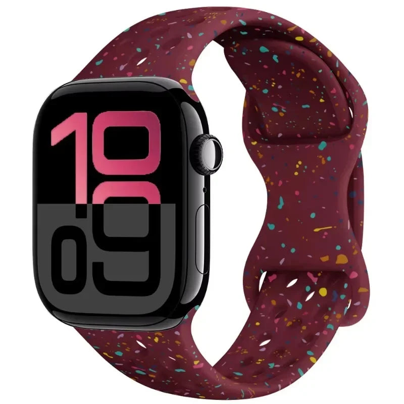 Breathable Silicone Band with Perforated Ventilation for Apple Watch