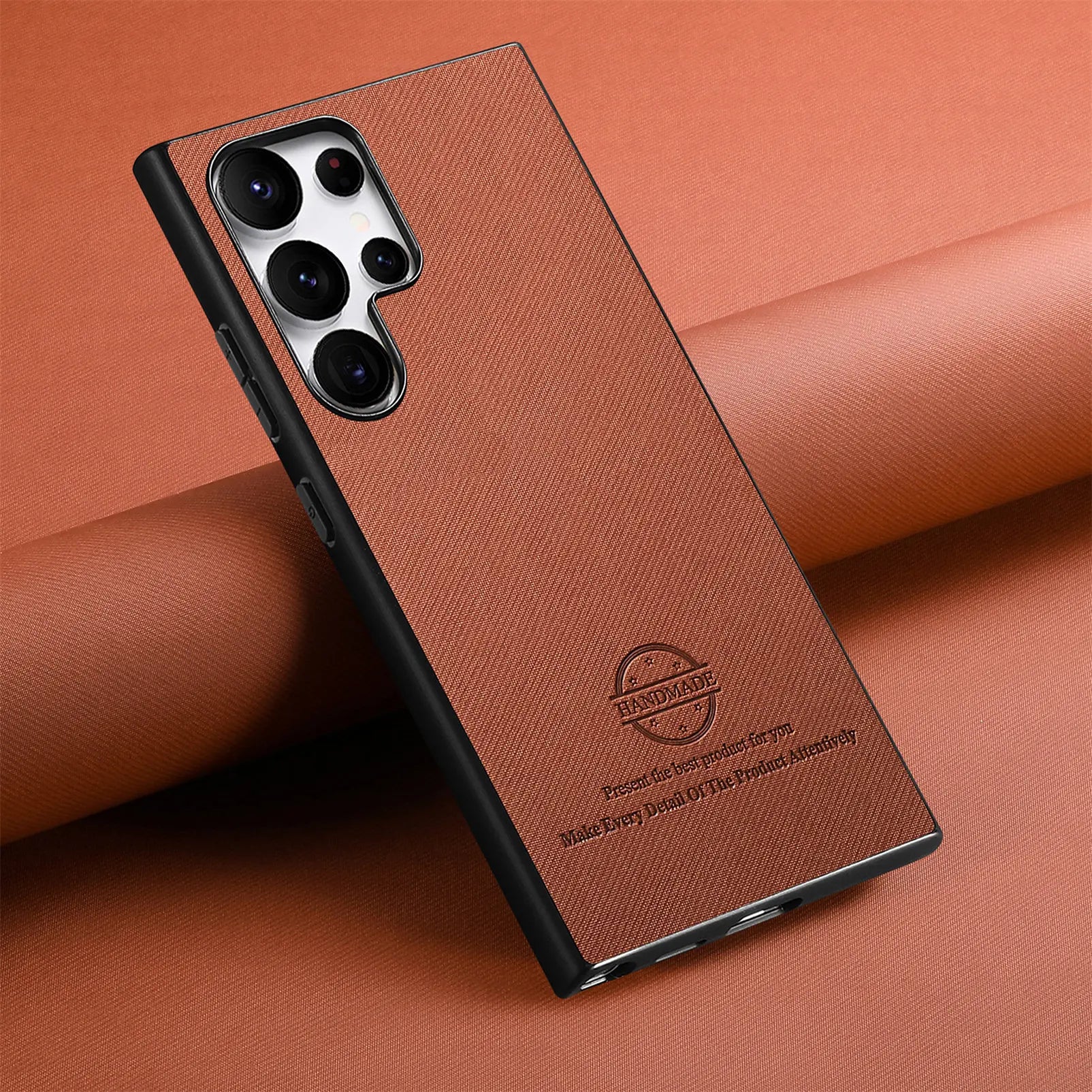 Cloth-Grain Leather Case for Samsung Galaxy S24 Series