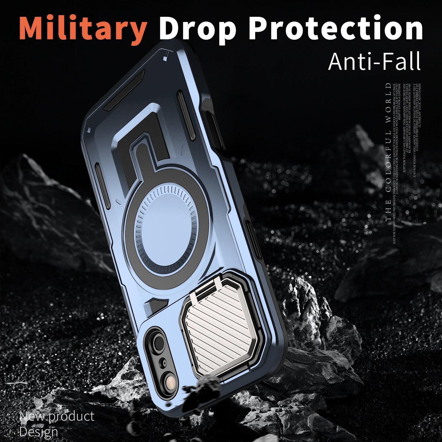 Shockproof Armor MagSafe Case with Lens Cover and Stand for iPhone 17 Series