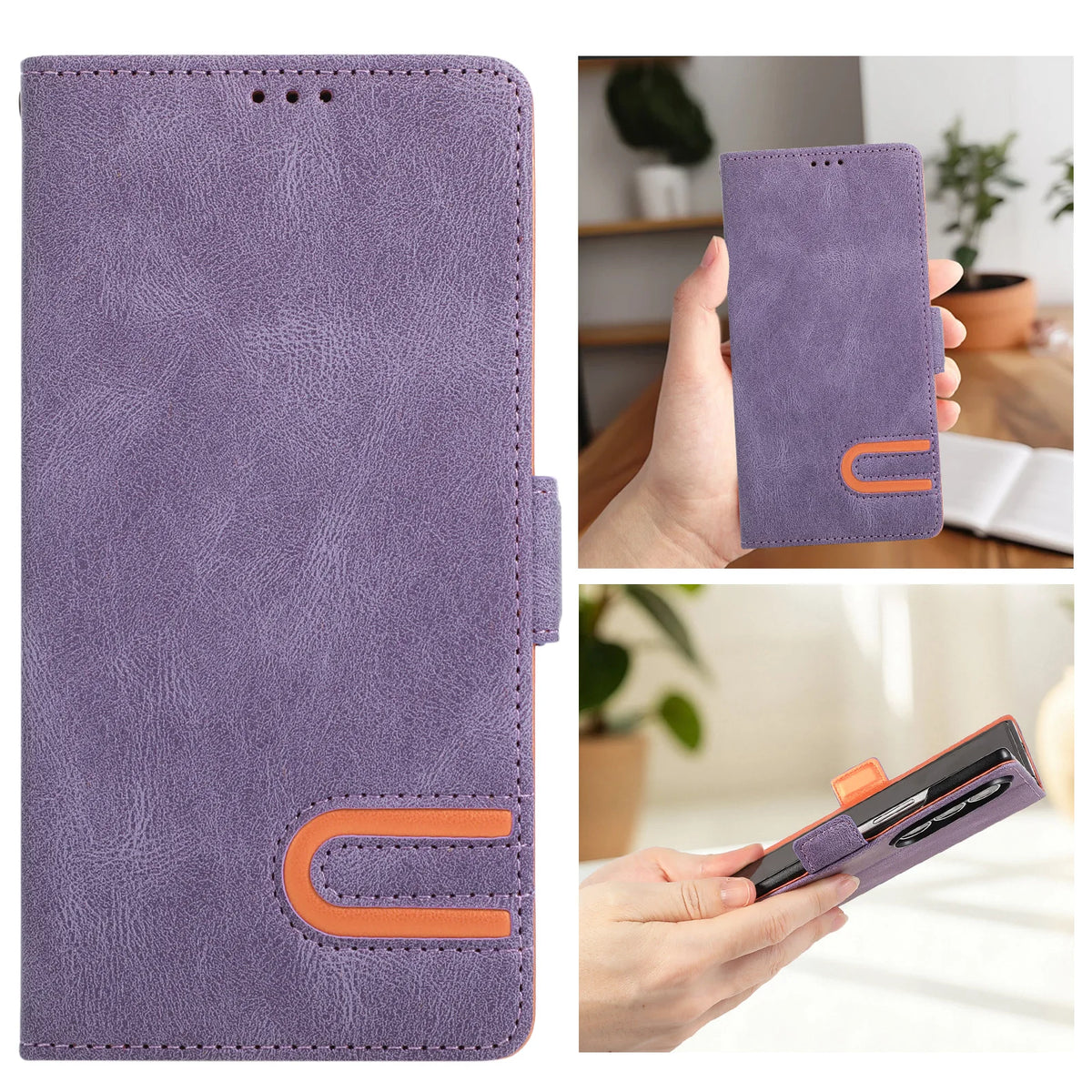 Leather Wallet Case with Built-In Stand and Strap for Samsung Galaxy Z Fold 8 Ultra