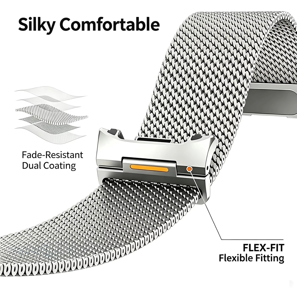 Milanese Mesh Bracelet Band with Magnetic Closure for Samsung Galaxy Watch 9