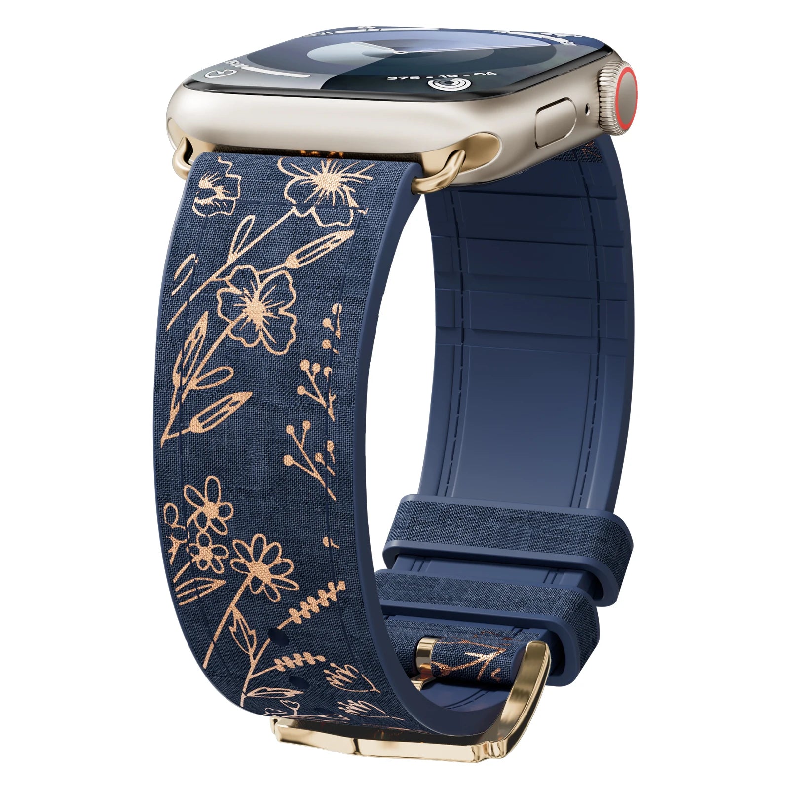 Elegant Glossy Floral Strap for Apple Watch