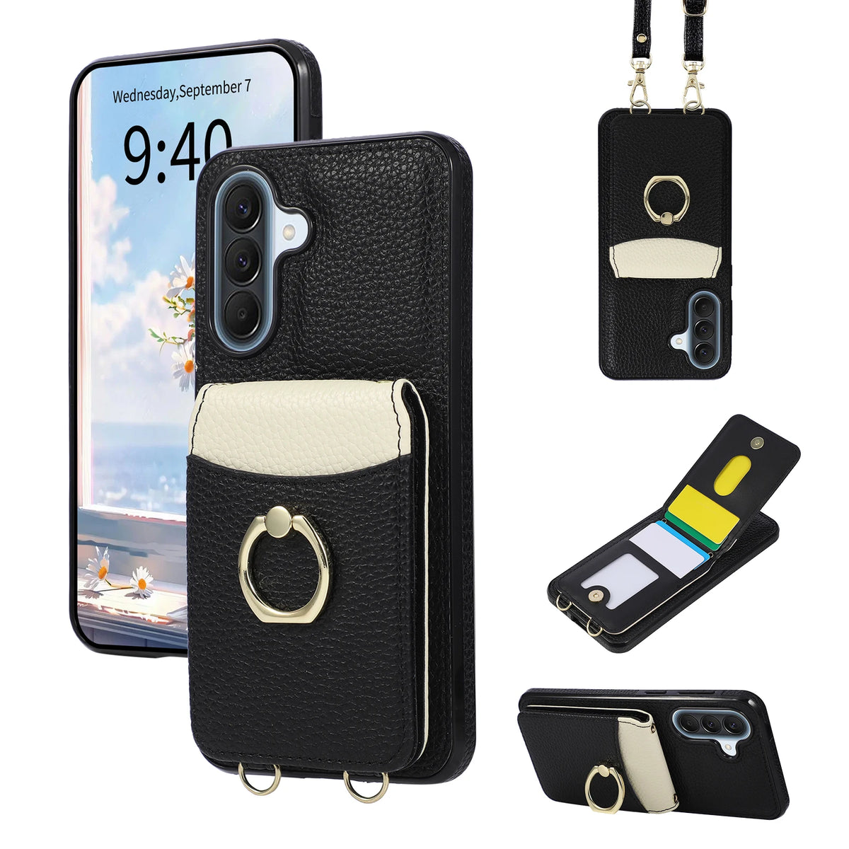 Detachable Dual Strap Leather Crossbody Case for Samsung Galaxy A36