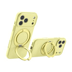 Liquid Silicone MagSafe Case with Rotating Ring Holder for iPhone 17 Series