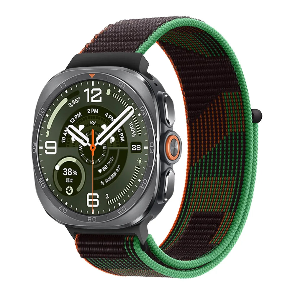 Breathable Nylon Weave Watchband with Hook-and-Loop Closure for Samsung Galaxy Watch Ultra 2