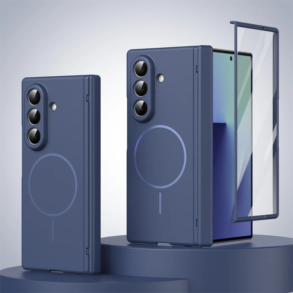 Durable Magnetic Frosted Case with Hinge Protection for Samsung Galaxy Z Fold 6