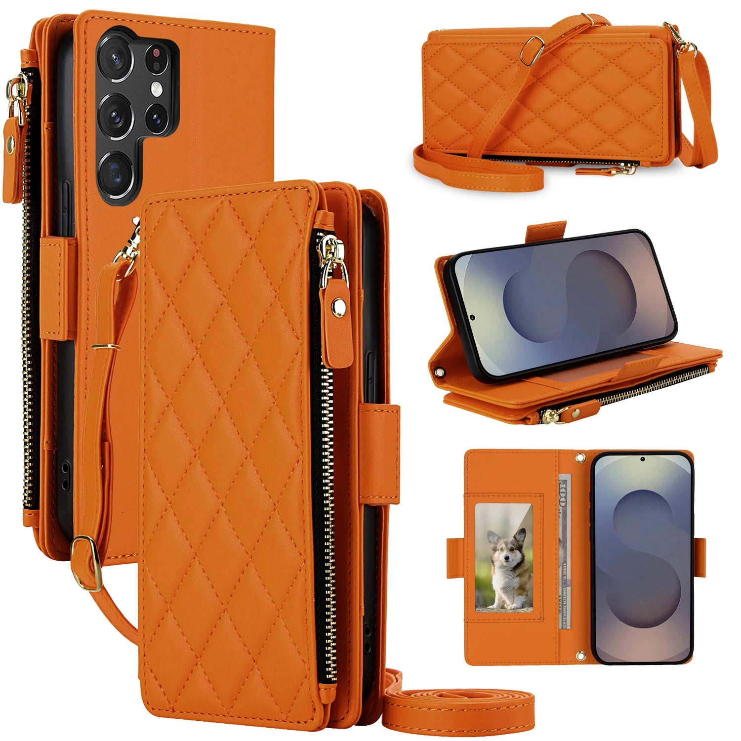 Leather Fold-Out Multi-Compartment Wallet Case for Samsung Galaxy S26 Series