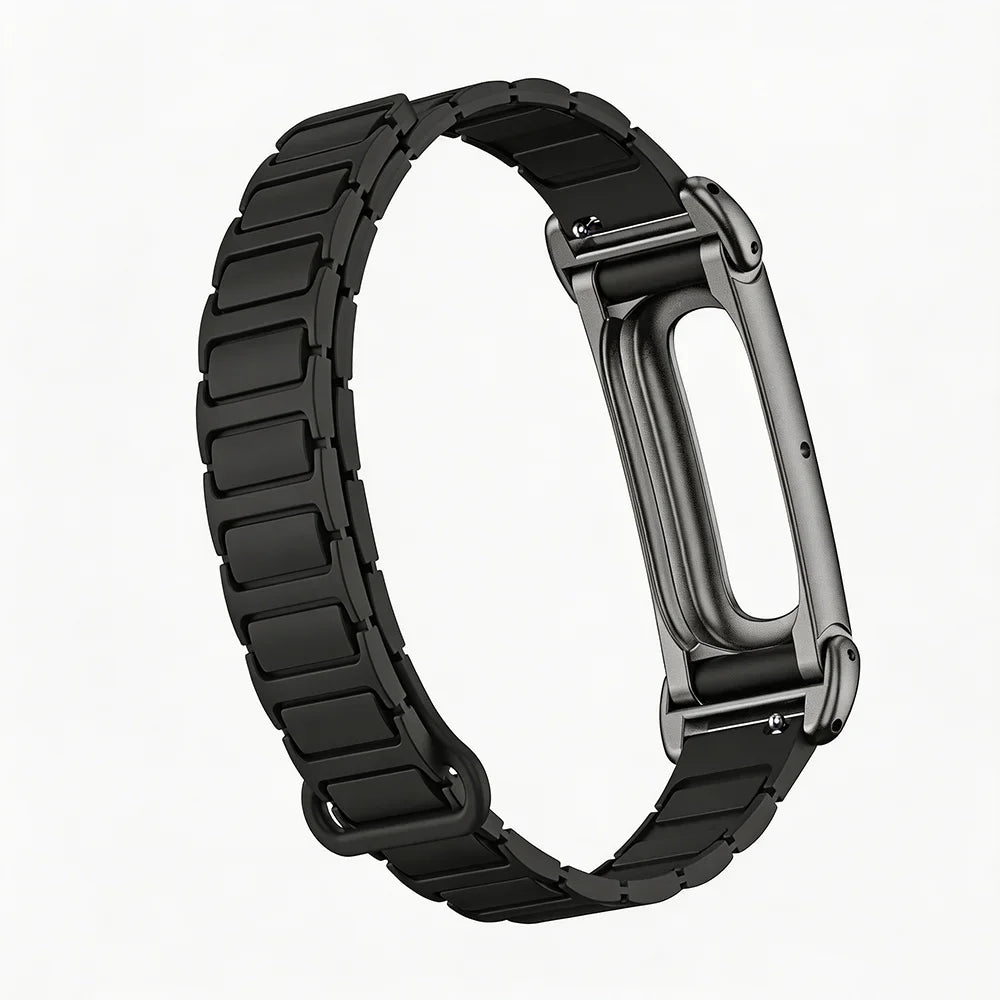 Silicone Magnetic Replacement Strap with Metal Case for Google Fitbit Air