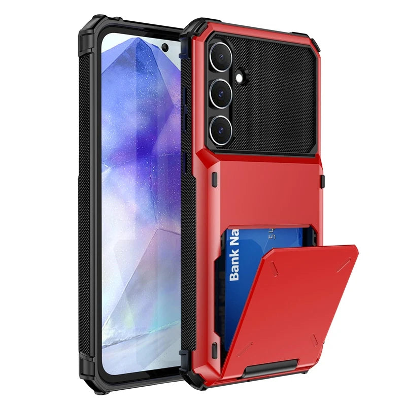 Heavy Duty Armor Wallet Phone Case for Samsung Galaxy A56