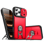 Shockproof Armor Case with Sliding Camera Cover and Kickstand for iPhone 17 Series