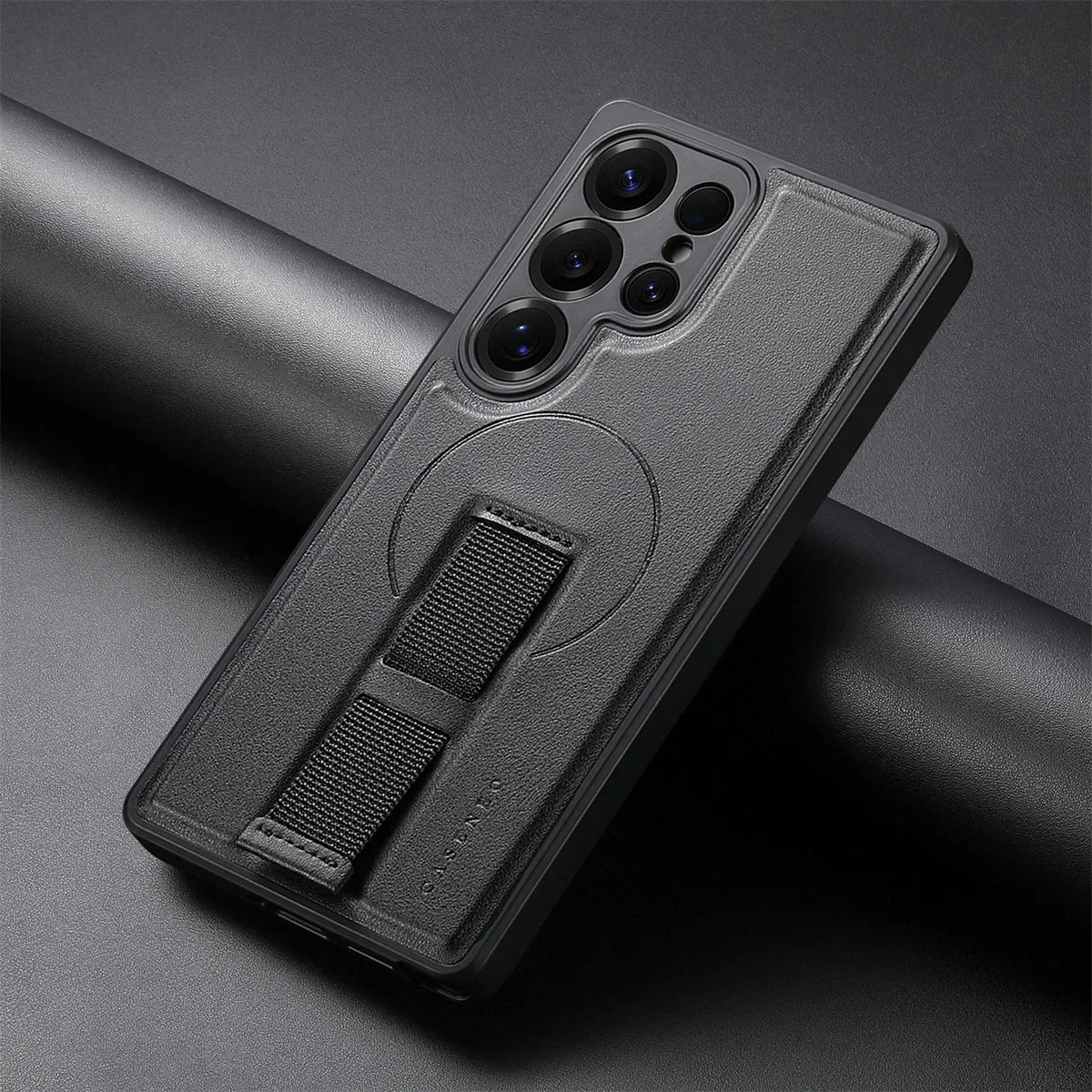 Samsung Galaxy S25 Series Magnetic Phone Case with Leather Wrist Strap