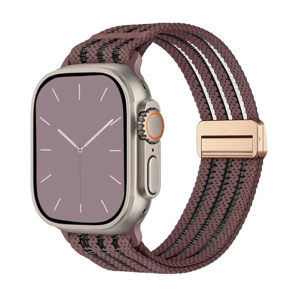 Braided Nylon Magnetic Band with Quick-Release Closure for Apple Watch