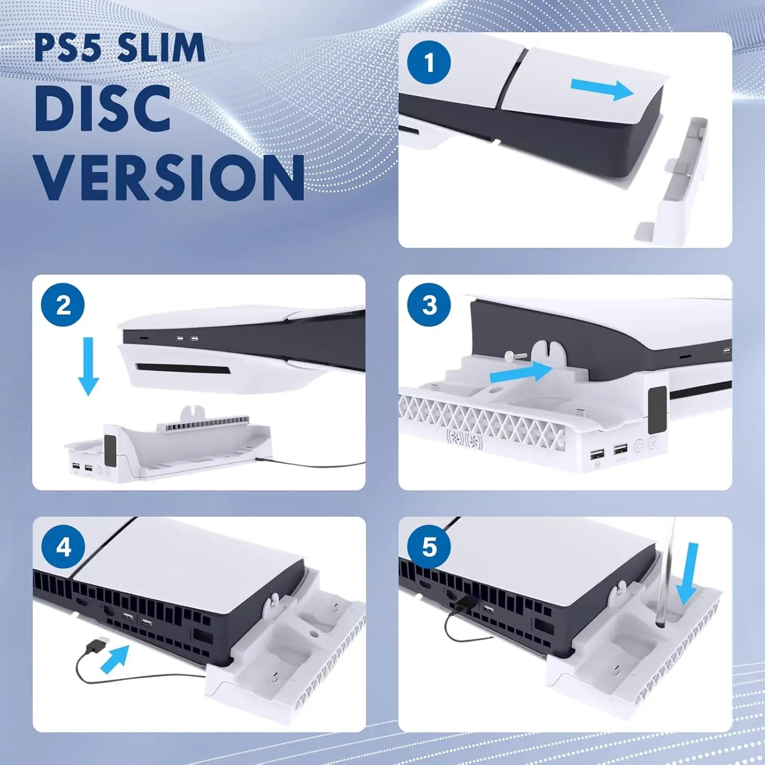 PlayStation 5 Slim Horizontal Cooling Stand with RGB Lighting