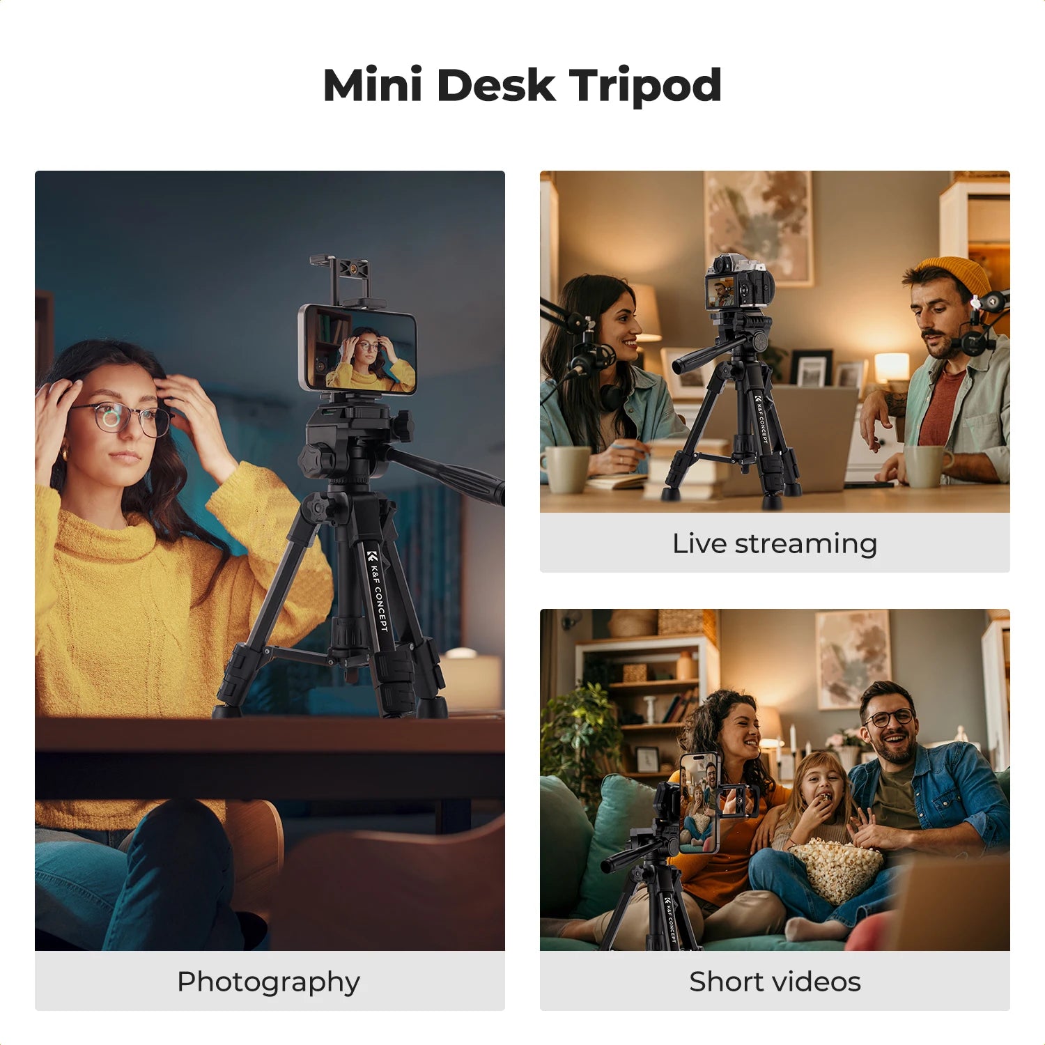 K&F Concept Compact Desk Tripod with Remote