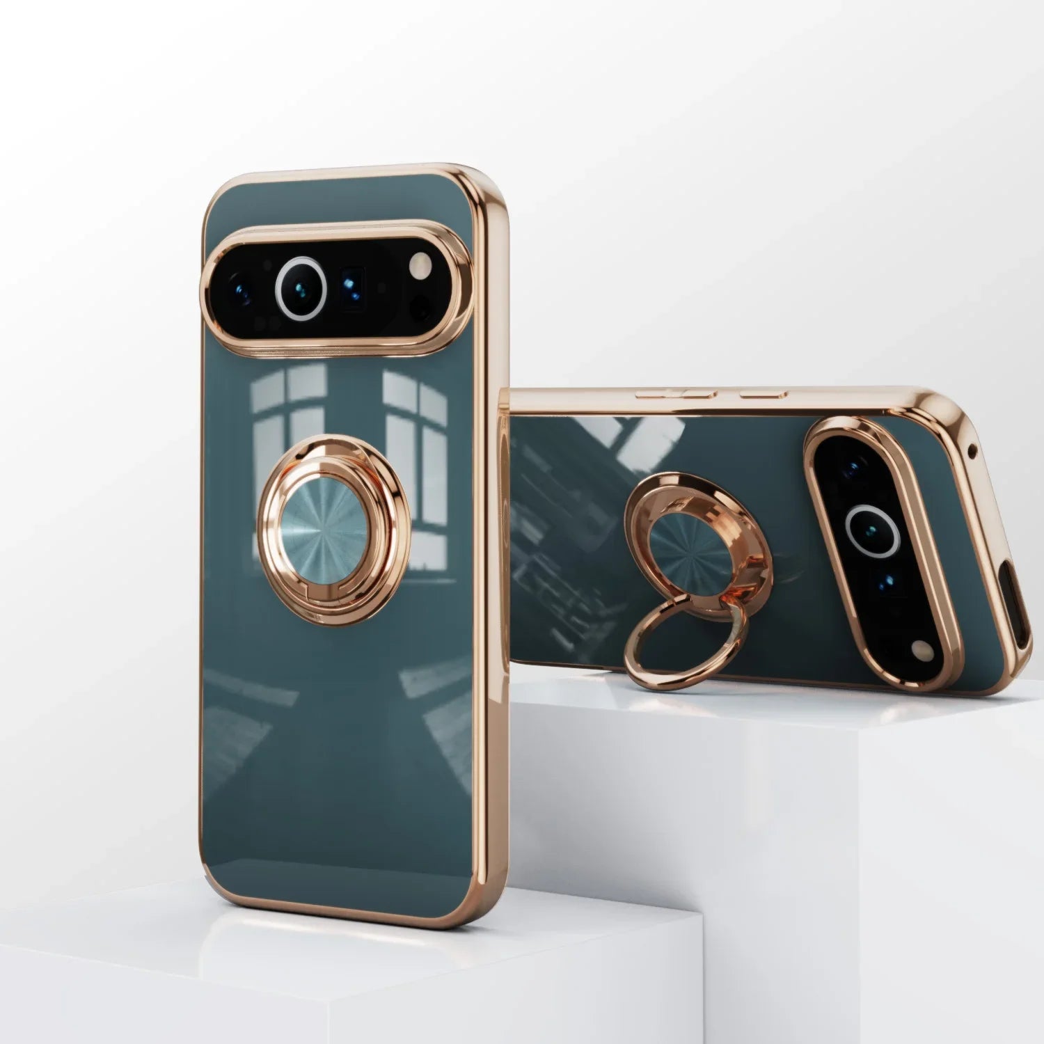 Luxury Flexible Shockproof Case with Plating Ring Holder for Google Pixel 10 Series