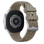Quilted Leather Silicone Watch Strap with Pin Buckle Clasp for Samsung Galaxy Watch 9