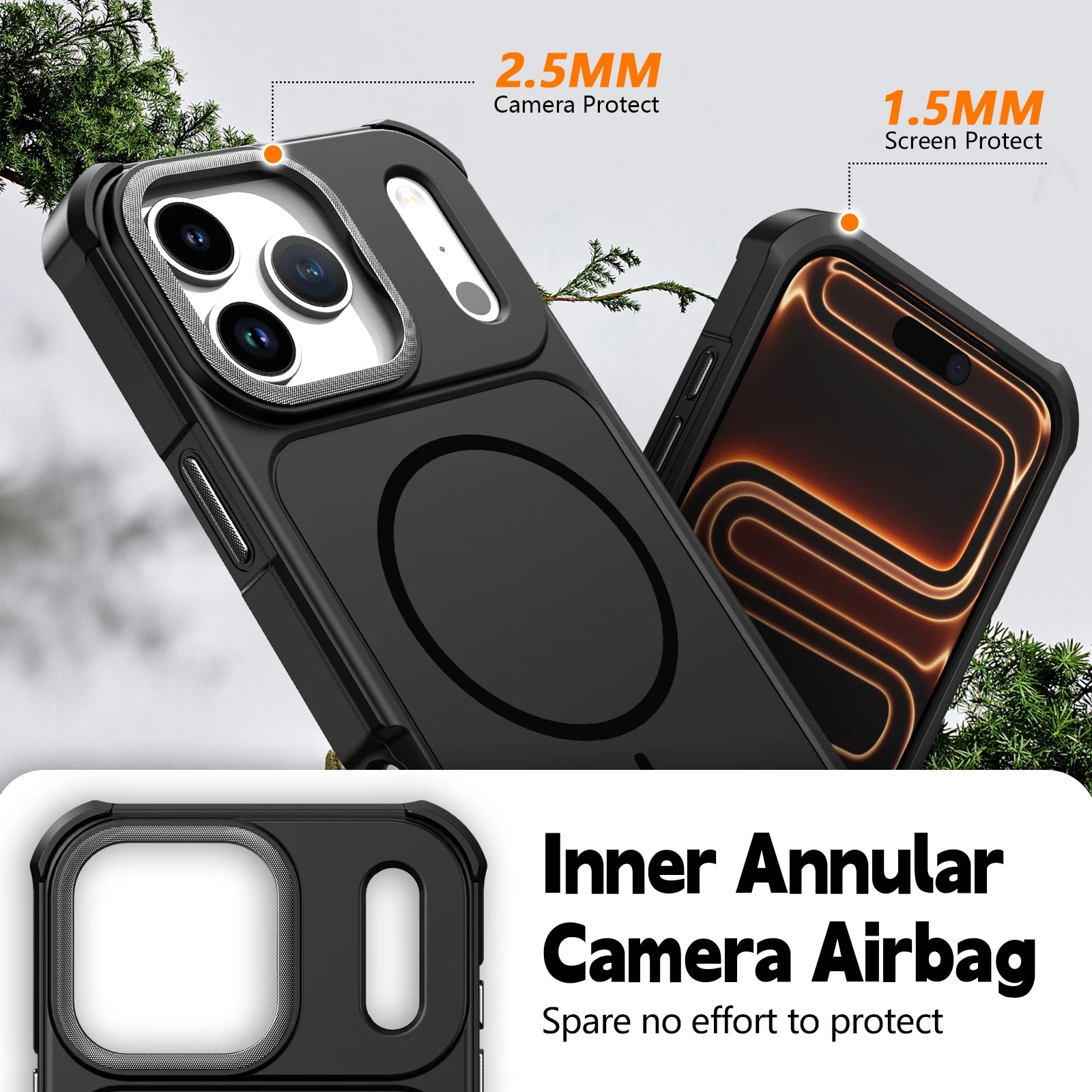 Shockproof Matte MagSafe Armor Case for iPhone 17 Series
